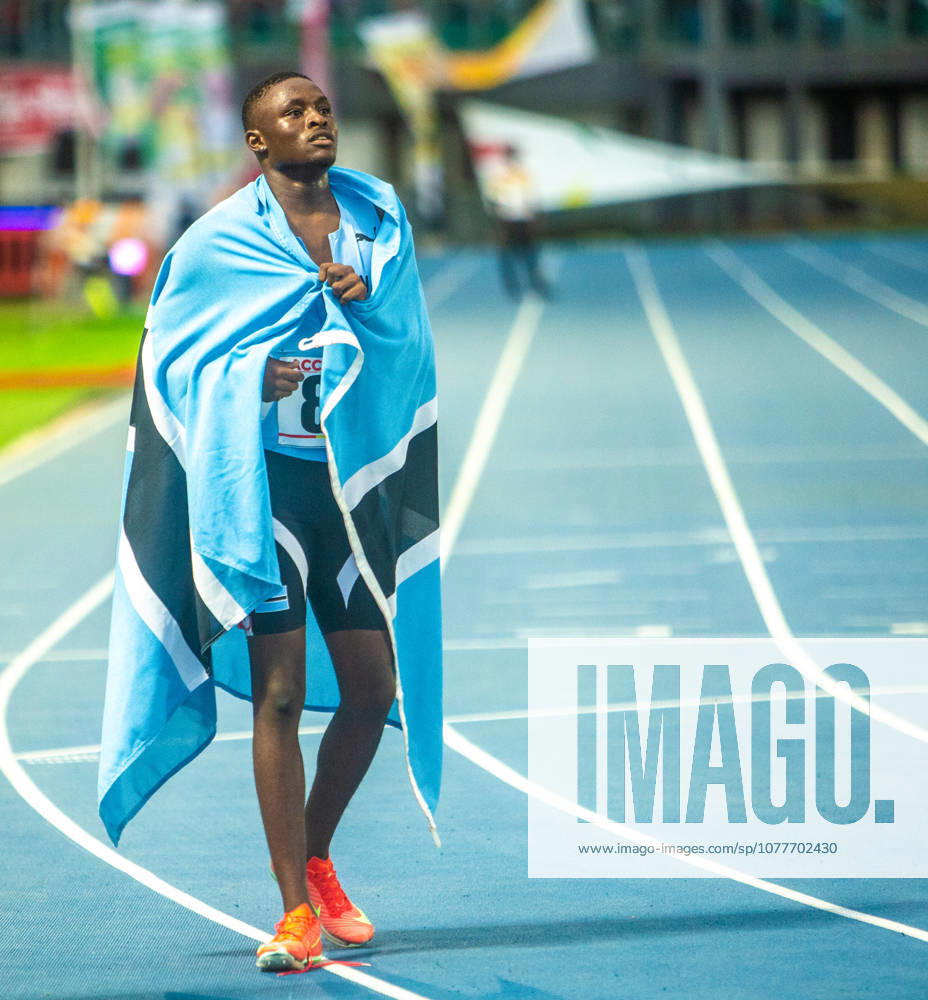 Phaezel Selepe (Botswana) in action after the Men s 200m event, at the African Senior Athletics Championships in Accra, Ghana. Photo by Adeniyi Muyiwa