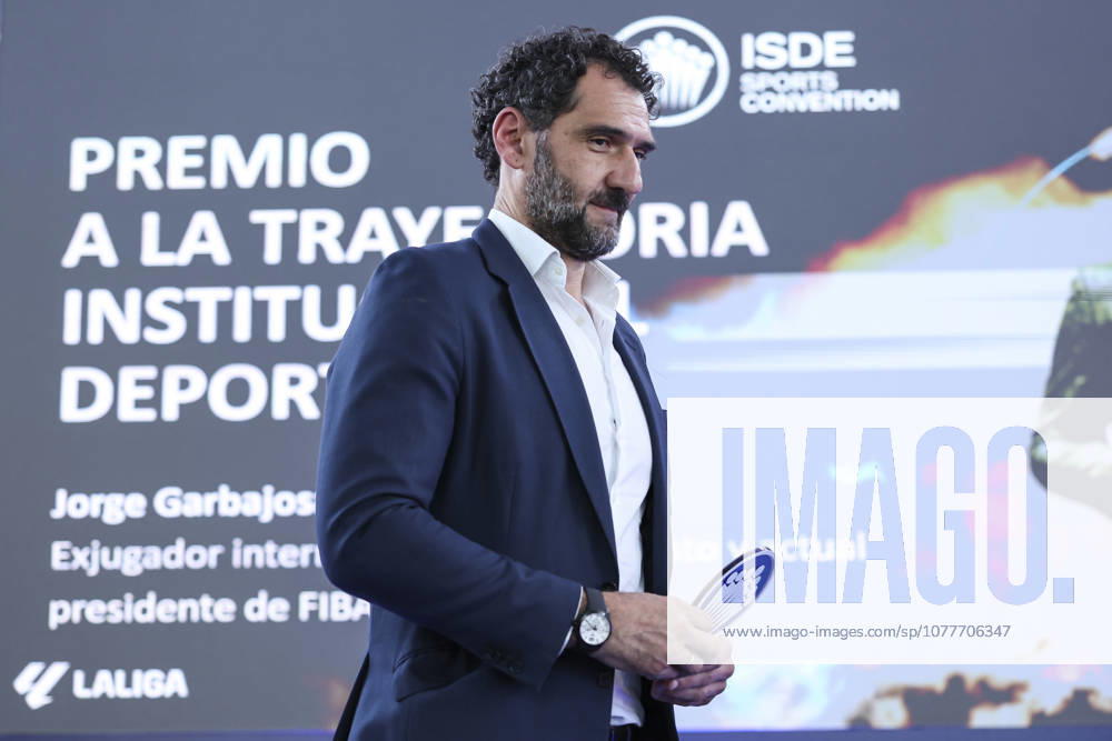 Jorge Garbajosa, basketball executive and former player, received the Institutional Lifetime Achievement Award during the 2026 ISC Awards Ceremony, which took place.during the ISDE Sports Convention at the Official College of Architects of Madrid on May 21, 2026, in Madrid, Spain. Madrid Spain - ZUMAa181 20260521_zaa_a181_030