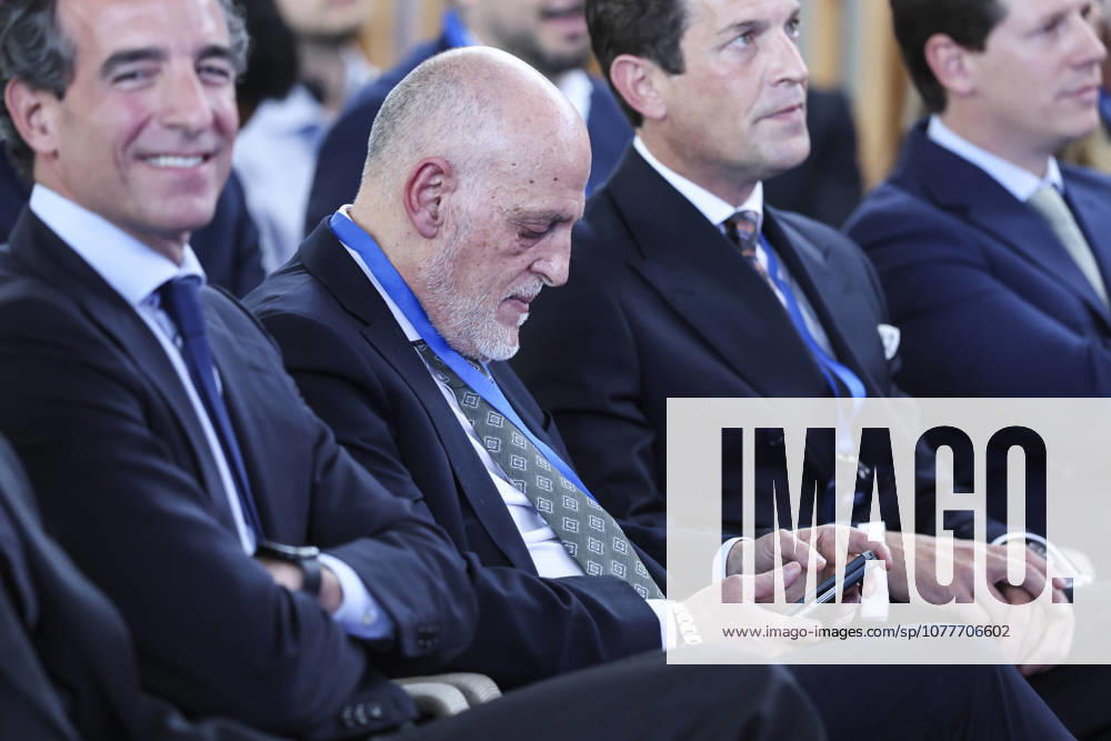 Javier Tebas, President of LaLIga, attends to the 2026 ISC Awards Ceremony, which took place during the ISDE Sports Convention at the Official College of Architects of Madrid on May 21, 2026, in Madrid, Spain. ISDE Sports Convention - ISC Awards Ceremony - ZUMAa181 20260521_zaa_a181_049