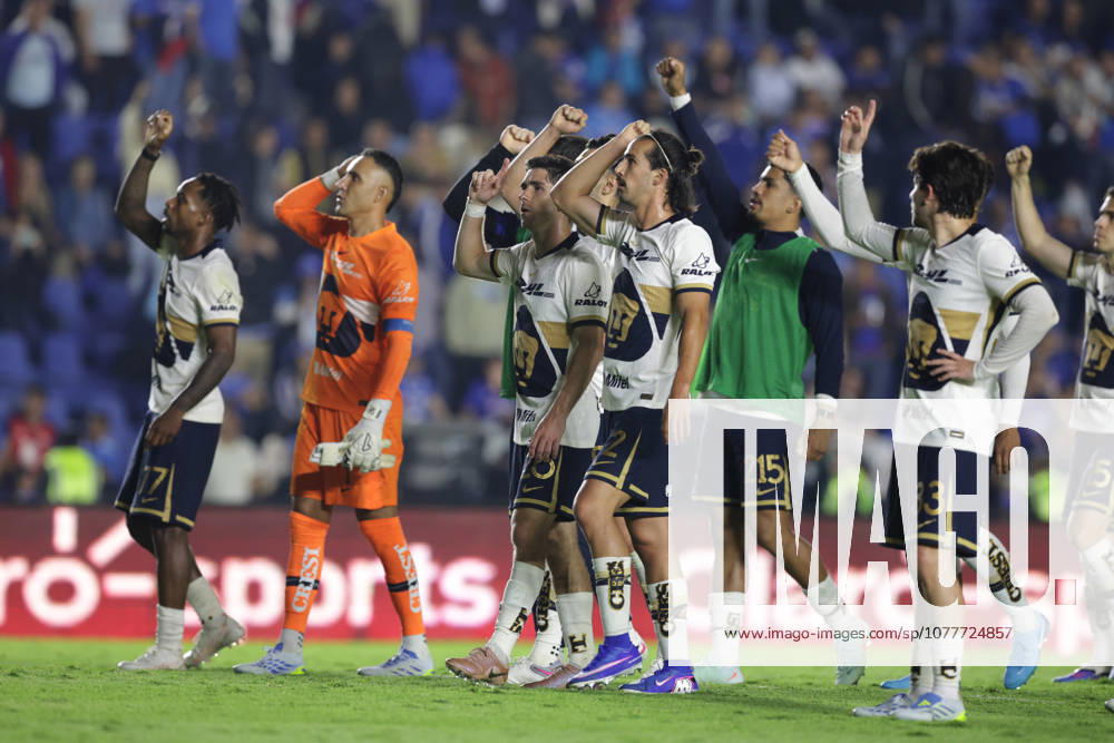Players of Pumas UNAM great during the final first leg match between Cruz Azul and Pumas UNAM as part of the Torneo Clausura 2026 Liga MX at Estadio Ciudad de los Deportes on May 21, 2026 in Mexico City, Mexico. Mexico City Mexico - ZUMAe321 20260521_zsa_e321_040