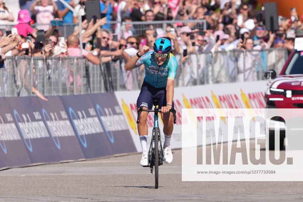 Italys Alberto Bettiol of XDS Astana Team stage winner during Stage 13 of the Giro dItalia from Alessandria to Verbania Italy, Friday May 22, 2026