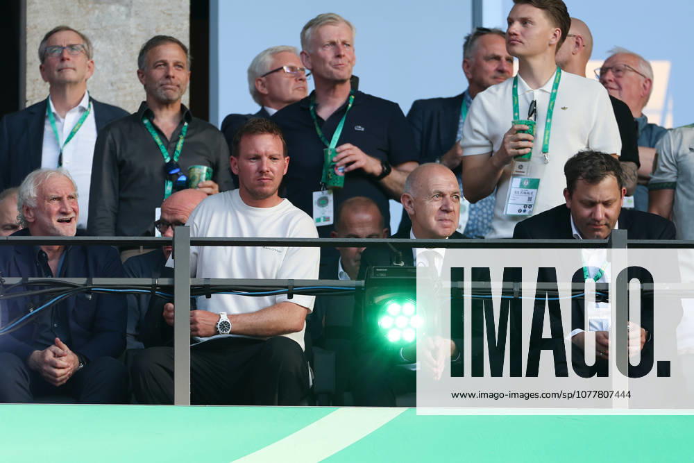 DFB Pokalfinale - FC Bayern München - VfB Stuttgart am 23.05.2026 im Olympiastadion in Berlin Rudi Völler Voeller, Bundestrainer Julian Nagelsmann , DFB Präsident Bernd Neuendorf, Finanzminister Lars Klingbeil