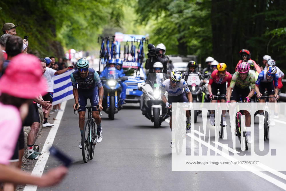 Italy’s Damiano Caruso of Bahrain Victorious during Stage 17 of the Giro d’Italia, from Cassano d’Adda to Andalo, Italy, Wednesday