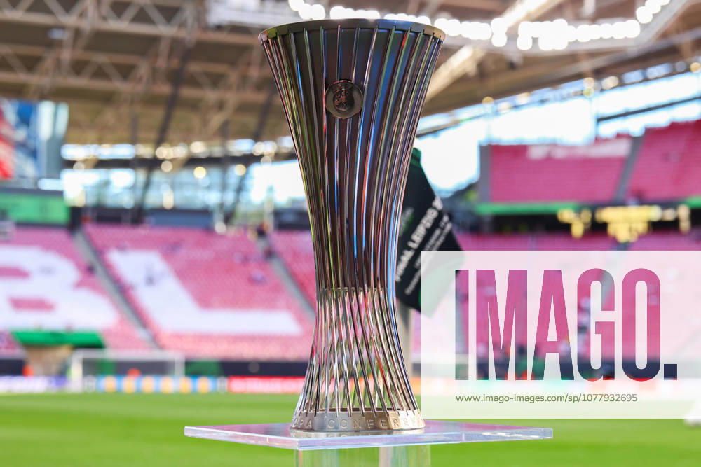 UEFA Conference League final: Crystal Palace FC Vs Rayo Vallecano A view of the trophy during the UEFA Conference League Final 2026 match between Crystal Palace FC and Rayo Vallecano at Football Arena Leipzig.