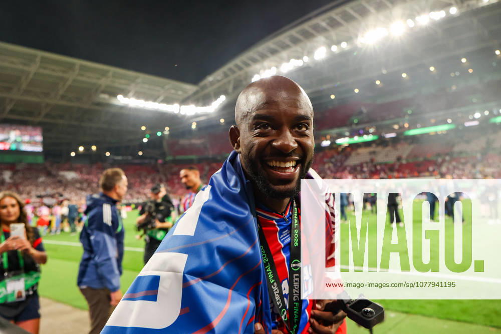 UEFA Conference League final: Crystal Palace FC Vs Rayo Vallecano Jean-Philippe Mateta celebrates a win during the UEFA Conference League Final 2026 match between Crystal Palace FC and Rayo Vallecano at Football Arena Leipzig.