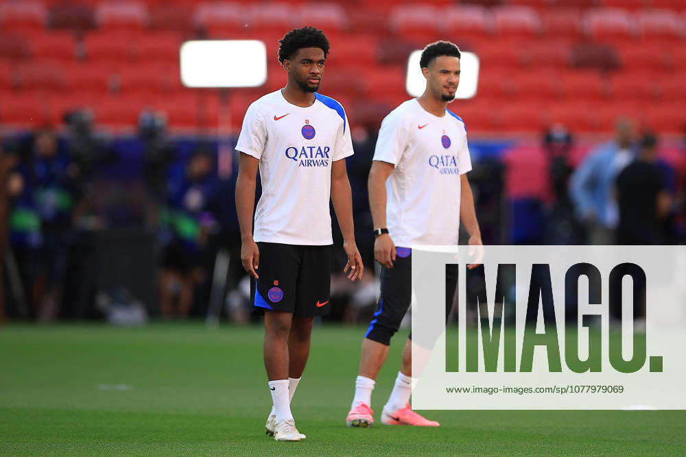 Paris Saint-Germain, Open Training Session Paris Saint-Germain Forward Ibrahim Mbaye (49) during the open training session for Paris Saint-Germain ahead of the Champions League Cup Final at Puskas Arena Park, Budapest, Hungary on 29 May 2026. Budapest Puskas Arena Park Hungary Editorial use only ,