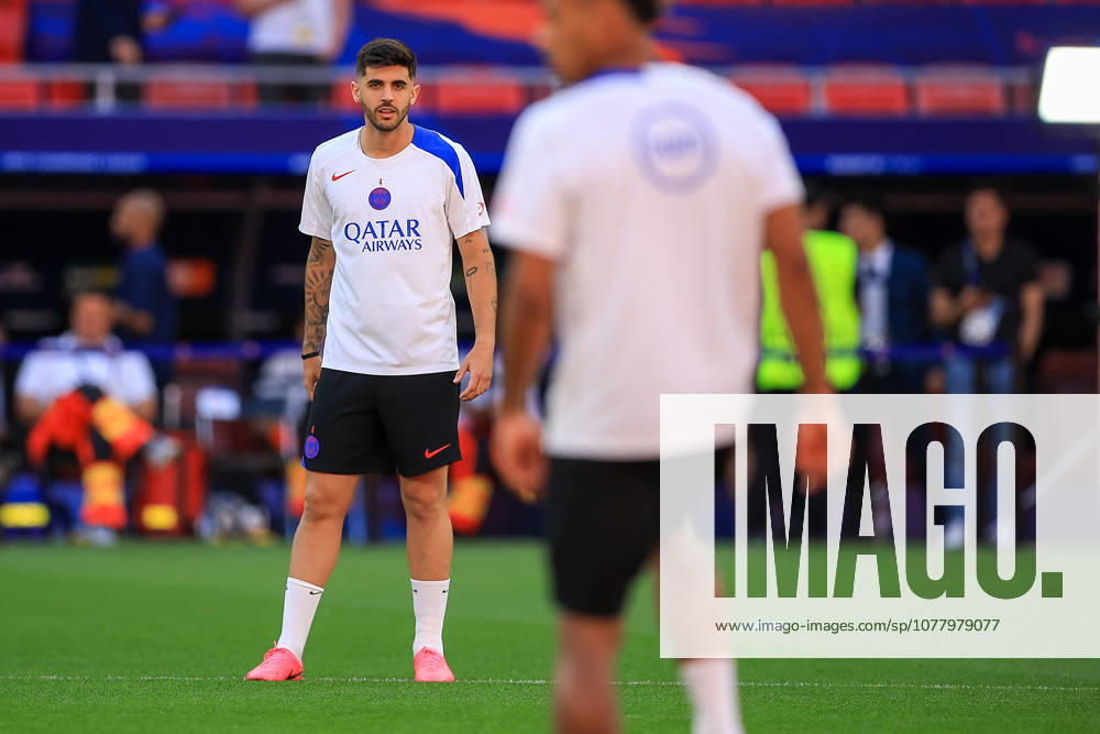 Paris Saint-Germain, Open Training Session Paris Saint-Germain Defender Lucas Beraldo (4) during the open training session for Paris Saint-Germain ahead of the Champions League Cup Final at Puskas Arena Park, Budapest, Hungary on 29 May 2026. Budapest Puskas Arena Park Hungary Editorial use only ,