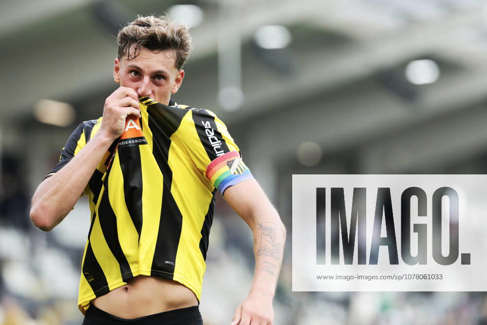 GOTHENBURG, SWEDEN 20260531 Häcken s Silas Sinan Erhen Thorup Andersen celebrates after the victory, 3-2, in Sunday s Allsvenskan football match between BK Häcken and Hammarby at Nordic Wellness Arena. GÖTEBORG SWEDEN