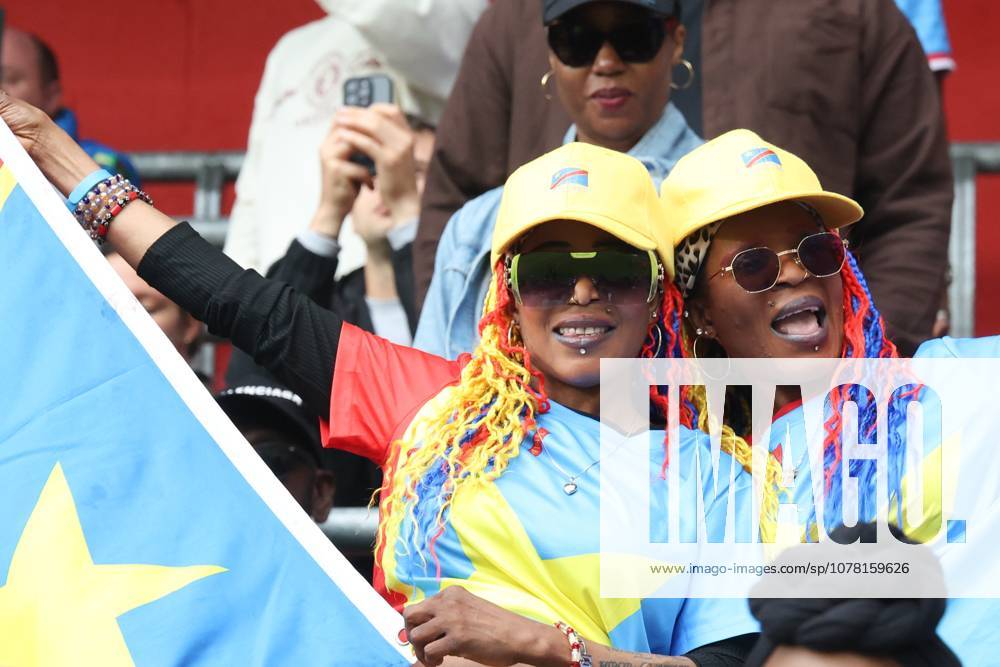 Fußball, Testspiel, DR Kongo - Dänemark Congolese supporters pictured before a friendly soccer game between the national teams of DR Congo and Denmark, Wednesday 03 June 2026 in Liege, in preparation of the upcoming the 2026 World Cup. BRUNOxFAHY x175850692x