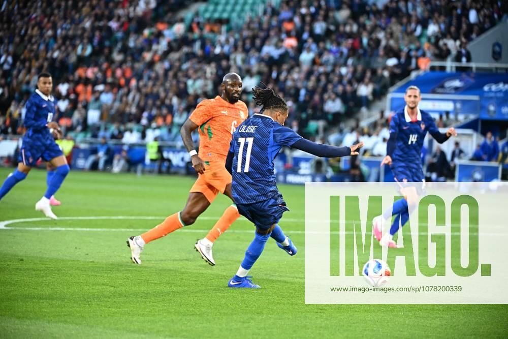 Olise (michael) FOOT PREPARATION COUPE DU MONDE 2026 2026 FRANCE-COTE D IVOIRE (1-2) STADE DE LA BEAUJOIRE NANTES FRANCE 04 06 2026 LAHALLE PIERRE fofana (seko) 6 NANTES STADE DE LA BEAUJOIRE France GermanyxJapanxUKxFrancexBelgiumxOUT