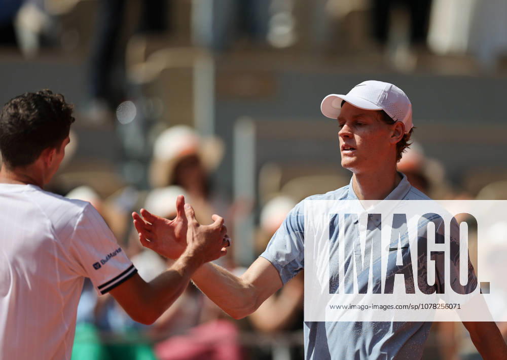 PARIS, May 28, 2026 -- Jannik Sinner R shakes hands with Juan Manuel Cerundolo after the men s singles second round match between Jannik Sinner of Italy and Juan Manuel Cerundolo of Argentina at the French Open tennis tournament at Roland Garros, Paris, France, May 28, 2026. SPFRANCE-PARIS-TENNIS-FRENCH OPEN-MEN S SINGLES-2ND ROUND WuxHuiwo (SP)FRANCE-PARIS-TENNIS-FRENCH OPEN-MEN S SINGLES-2ND ROUND IMAGO WuxHuiwo imago images 0857791988