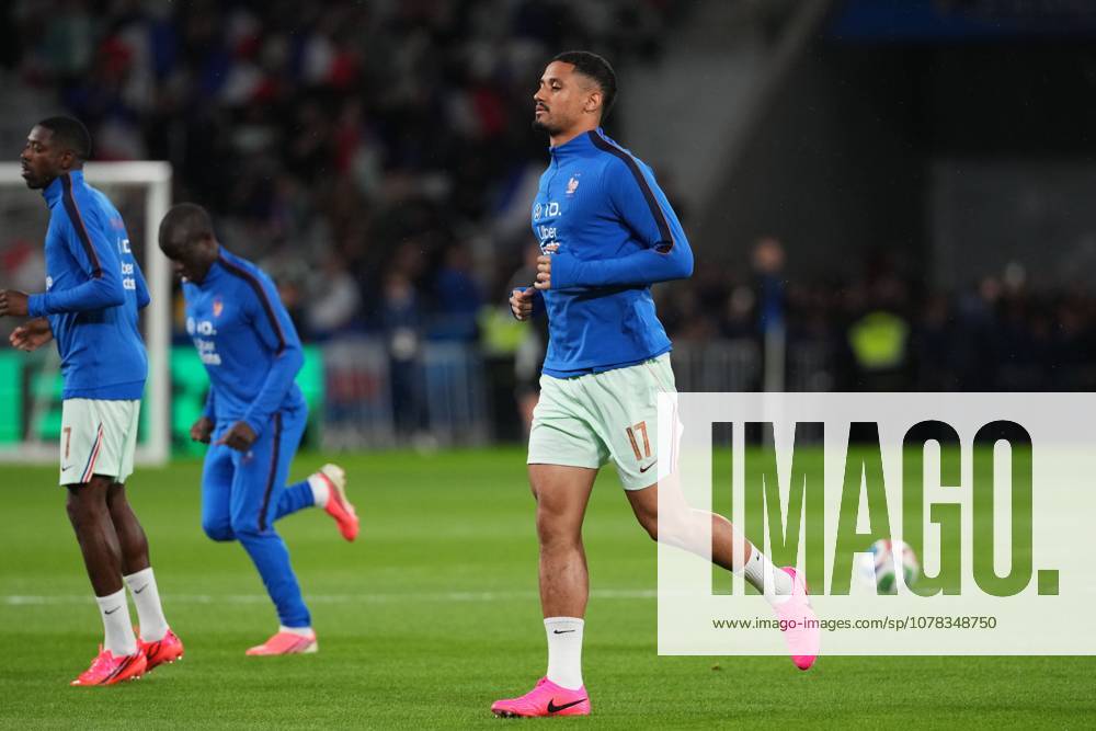 William Saliba of France comes out to warm up France v Northern Ireland, International Friendly, Länderspiel, Nationalmannschaft Football, Decathlon Arena Stade Pierre-Mauroy, Lille, France - 08 Jun 2026Lille Decathlon Arena Stade Pierre-Mau France