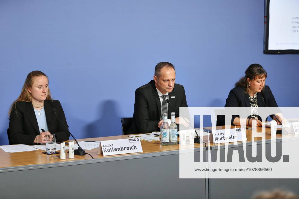 Berlin, Deutschland, 09.06.2026: Haus der Bundespressekonferenz: Pressekonferenz: Nationale Anti Doping Agentur Deutschland (NADA): L-R: Annika Kollenbroich, Lars Mortsiefer, Eva Bunthoff