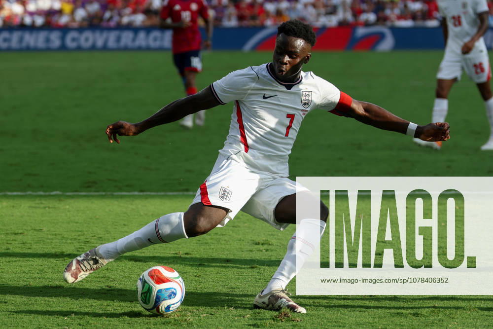 10th June 2026; Inter and Co Stadium, Orlando, Florida, United States of America; Friendly International Football, England versus Costa Rica; Bukayo Saka of England readies for a shot attempt DavidxBuono