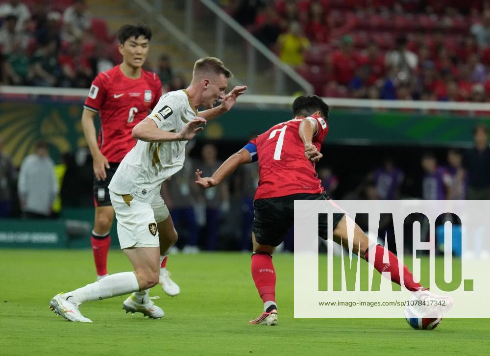 South Korea v Czechia - FIFA World Cup, WM, Weltmeisterschaft, Fussball 2026 - Group A ZAPOPAN, MEXICO - JUNE 11: Son Heung-min of South Korea in action against Stepan Chaloupek of Czechia during the 2026 FIFA World Cup First Stage Group A match between South Korea and Czechia at Estadio Akron (Guadalajara Stadium) in Zapopan, Guadalajara, Mexico on June 11, 2026. Luciano Gonzalez Anadolu Zapopan Mexico. Editorial use only. Please get in touch for any other usage.