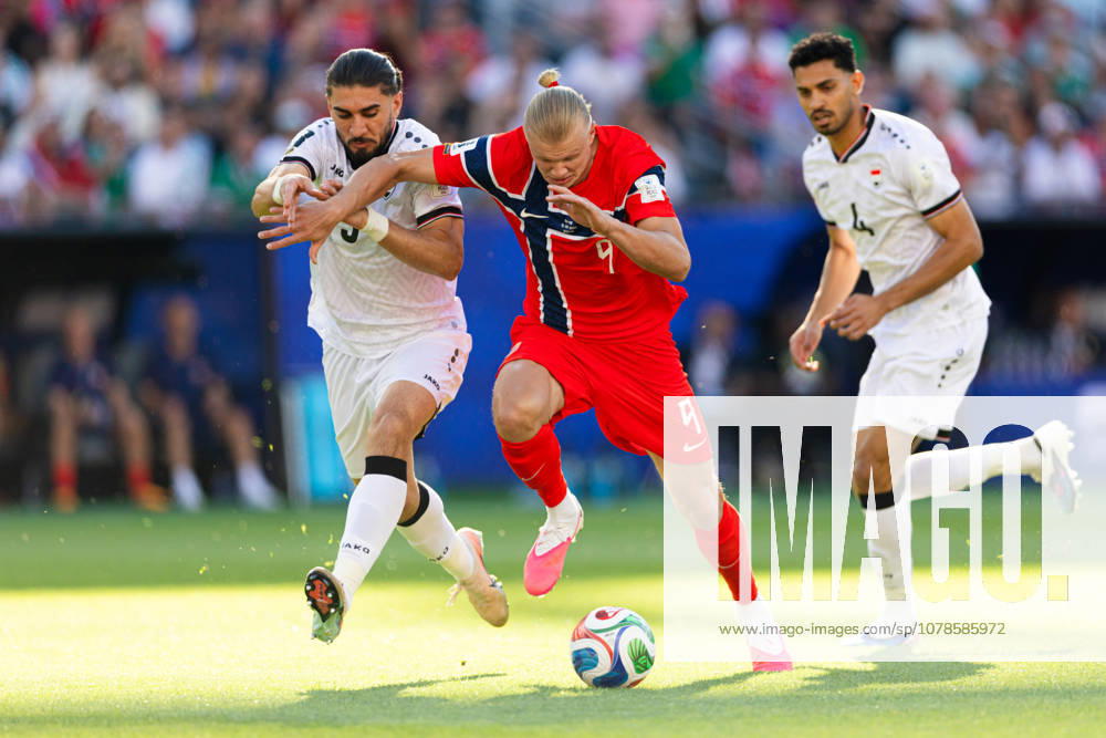 Foxborough, Massachusetts, USA; Norway forward Erling Haaland (9) runs towards goal in a FIFA World Cup, WM, Weltmeisterschaft, Fussball 2026 Group I match between Iraq and Norway at Boston Stadium. (c) CSM FIFA World Cup 2026: Iraq Vs Norway JUN 16 - ZUMAc04_ 20260616_zma_c04_018