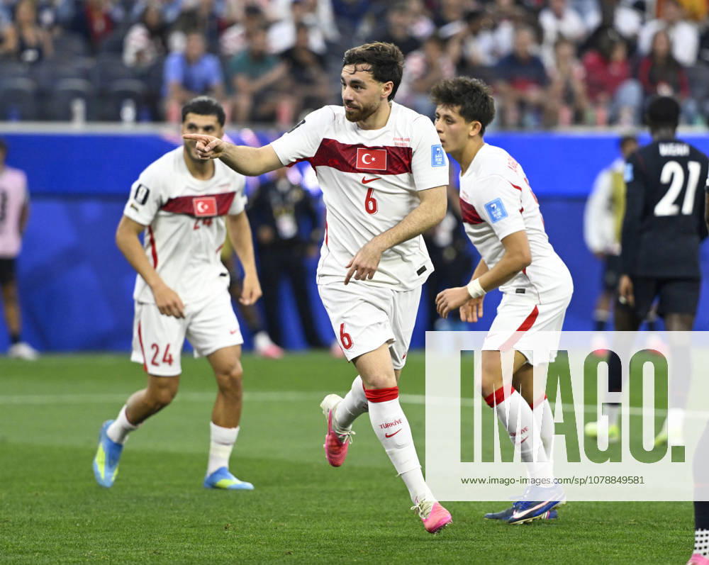To¼rkiye midfielder Orkun Kokcu (6) celebrates after scoring a goal during the FIFA World Cup, WM, Weltmeisterschaft, Fussball 2026 Group D match between USA and To¼rkiye in Inglewood, California. Mandatory Photo Credit : CSM Inglewood United States of America - ZUMAc04_ 20260625_zma_c04_351