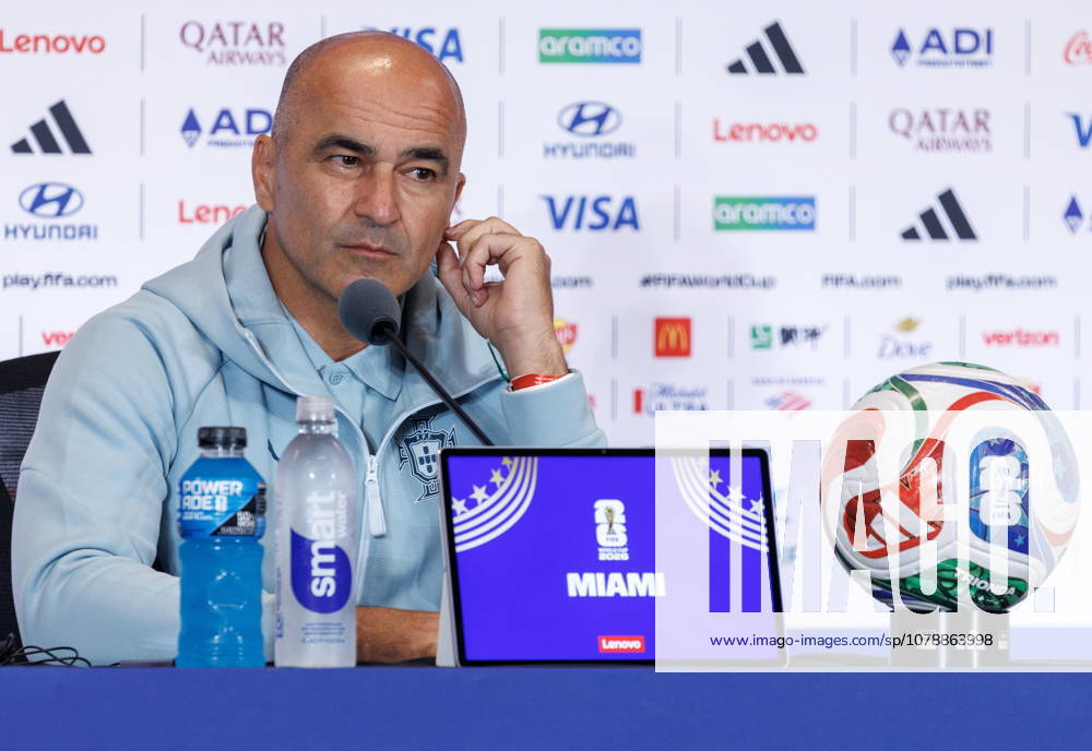 FIFA World Cup, WM, Weltmeisterschaft, Fussball 2026 - Portugal press conference, PK, Pressekonferenz Portugal head coach Roberto Martinez attends a press conference one day ahead of the FIFA World Cup 2026 group stage match between Colombia and Portugal in Miami, Florida, USA, 26 June 2026. MIAMI United States