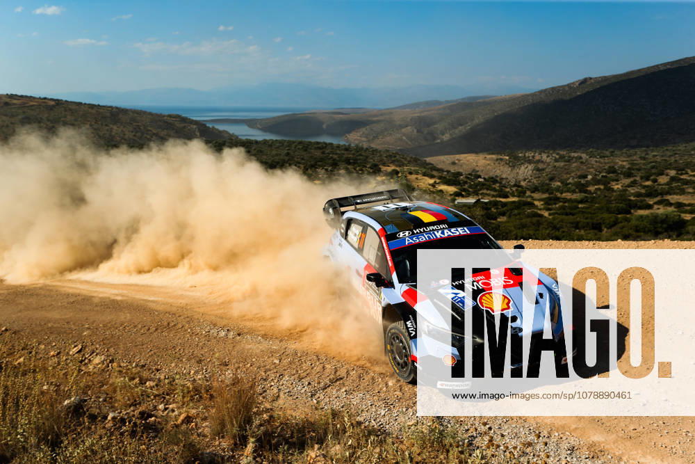 IPA86117664 - Driver Thierry Neuville and co-driver Martijn Wydaeghe of the Hyundai Shell Mobis World Rally Team, driving the Hyundai i20 N Rally1,They will compete on the first day of the race during the FIA World Rally Championship WRC, Motorsport Rallye, WM EKO Acropolis Rally Greece 2026 on June 26 in Loutraki, Greece