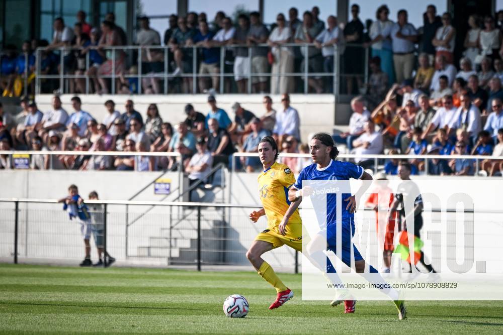 Gent s Mohammed El Adfaoui pictured in action during a friendly soccer game between first provincial division soccer team KFC Merelebeke and first division KAA Gent, on Saturday 27 June 2026 in Merelbeke, in preparation of the upcoming 2026-2027 Belgian first division soccer season. ELIASxROM x179581683x