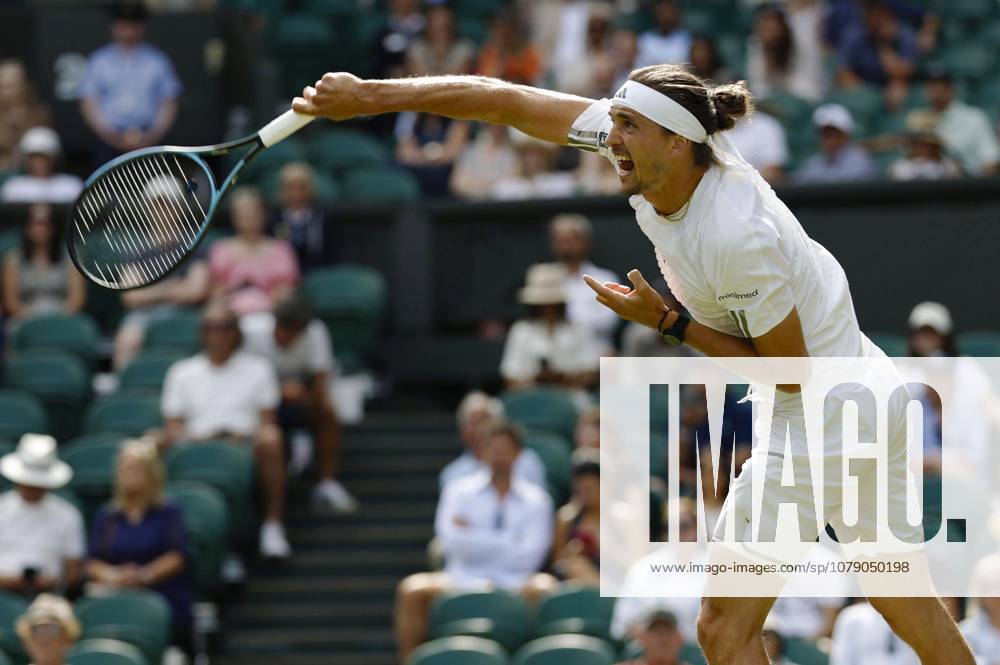 Tennis: Wimbledon championships Alexander Zverev of Germany plays against Alexander Blockx of Belgium in the men s singles first round at the Wimbledon tennis tournament in London on June 30, 2026. A14AA0005621065P