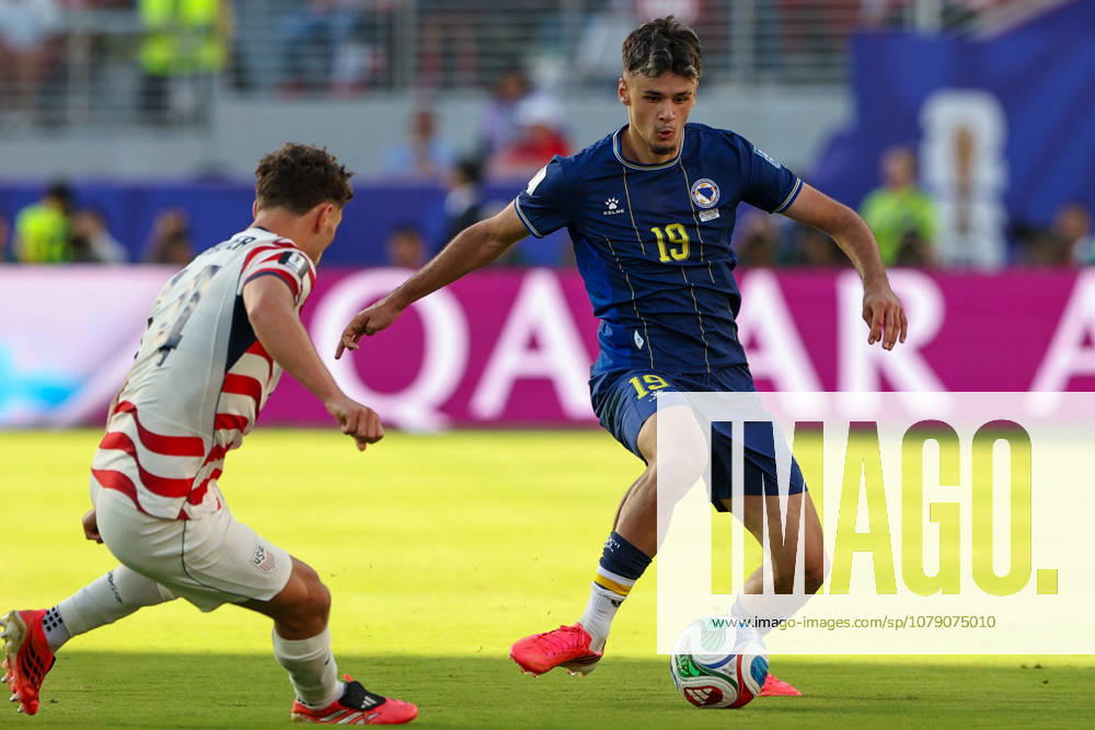 Kerim Alajbegovic (19) of Bosnia and Herzegovina controls a ball during the FIFA World Cup, WM, Weltmeisterschaft, Fussball 2026 Round of 32 match between USA and Bosnia and Herzegovina Soccer 2026: USA 2:0 Bosnia And Herzegovina. - ZUMAa257 20260701_zsp_a257_081