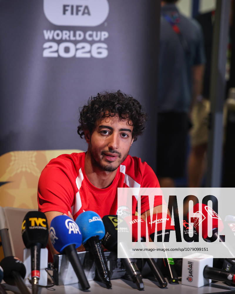 Australia v Egypt Round of 32 FIFA World Cup, WM, Weltmeisterschaft, Fussball 2026 Mohamed Hany 3 of Egypt during the press conference, PK, Pressekonferenz of the FIFA World Cup 2026 Round Of 32 match between Australia and Egypt at Dallas Stadium on July 3, 2026 in Arlington, Texas Dallas Texas United States of America