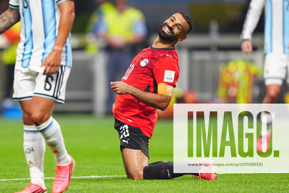 Argentina v Egypt - FIFA World Cup, WM, Weltmeisterschaft, Fussball 2026 - Round of 16 ATLANTA, USA - JULY 07: Mohamed Salah (10) of Egypt celebrates after Yasser Ibrahim s goal during the 2026 FIFA World Cup Round of 16 match between Argentina and Egypt at Mercedes-Benz Stadium (Atlanta Stadium) in Atlanta, Georgia, United States on July 07, 2026. Evrim Aydin Anadolu Georgia United States. Editorial use only. Please get in touch for any other usage.