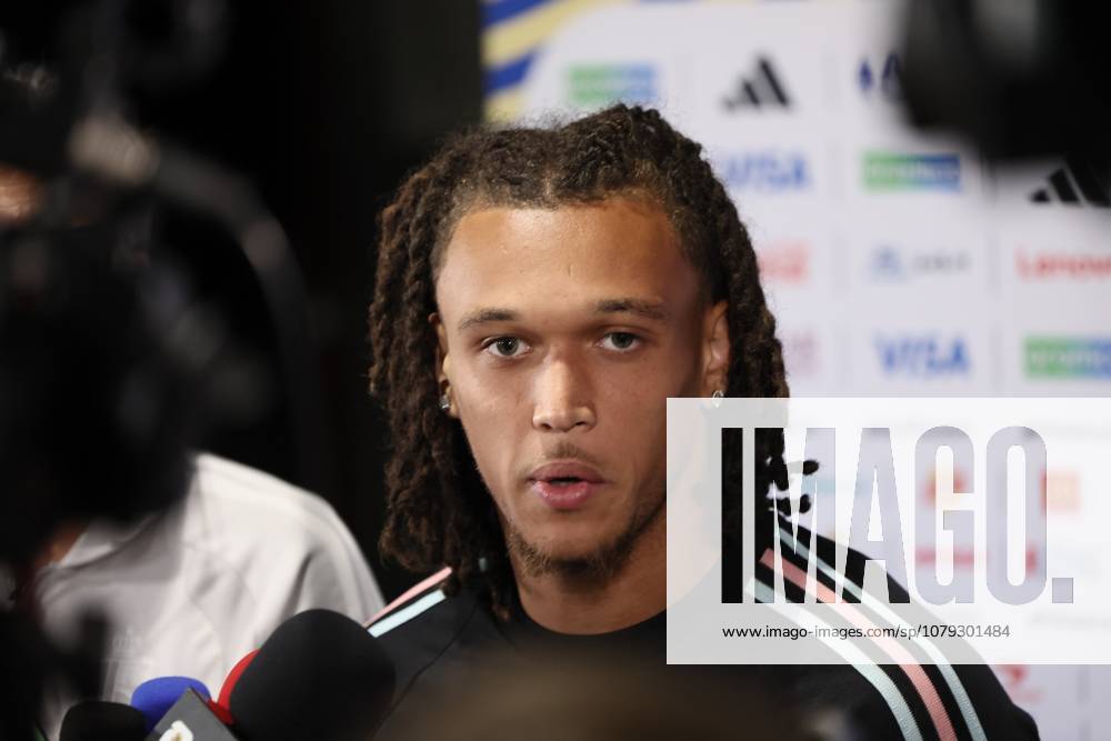 Belgium s Diego Da Silva Moreira pictured during a press conference, PK, Pressekonferenz of Belgian national soccer team Red Devils, on Wednesday 08 July 2026 in Carson, Los Angeles County, California, USA. The Rode Duivels - Diables Rouges qualified for the knockout stage of the 2026 FIFA World Cup, WM, Weltmeisterschaft, Fussball where they ll meet Spain in the round of 8 on July 10th. BRUNOxFAHY x180744754x
