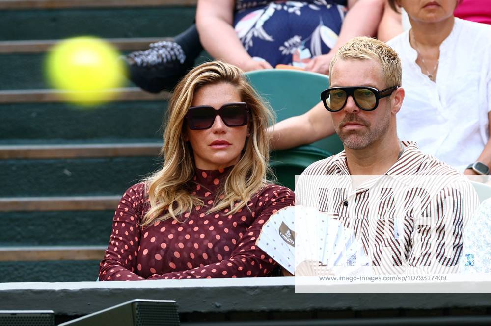Kesha and Joshua Pelatzky watching the action on Centre Court Wimbledon Tennis Championships, Day 11, The All England Lawn Tennis and Croquet Club, London, UK - 09 Jul 2026London The All England Lawn Tennis and United Kingdom