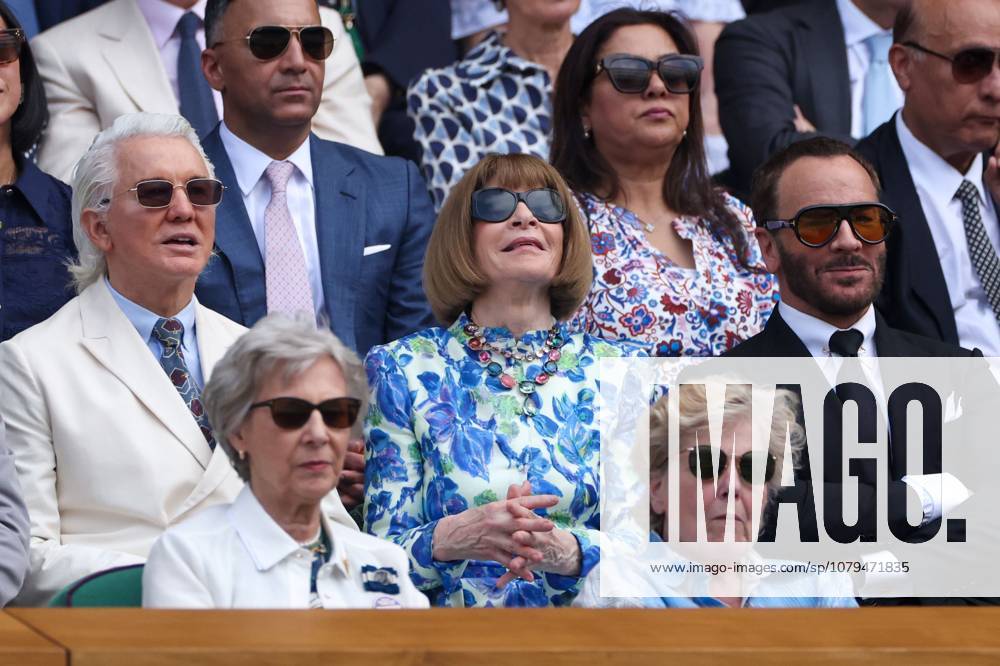Baz Luhrmann, Anna Wintour and Tom Ford in the Royal Box on Centre Court Wimbledon Tennis Championships, Day 12, The All England Lawn Tennis and Croquet Club, London, UK - 10 Jul 2026London The All England Lawn Tennis and United Kingdom