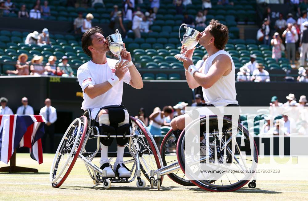 Alfie Hewett and Gordon Reid celebrate winning the Gentleman s Wheelchair Doubles final Wimbledon Tennis Championships, Day 13, The All England Lawn Tennis and Croquet Club, London, UK - 11 Jul 2026London The All England Lawn Tennis and United Kingdom