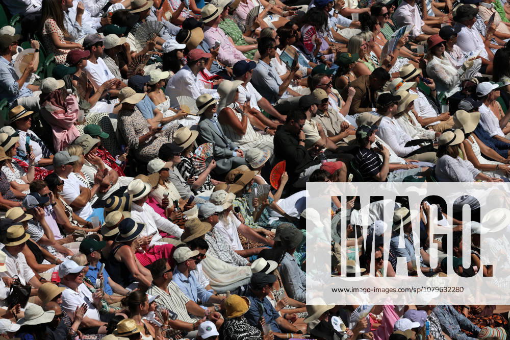 11th July 2026; All England Lawn Tennis and Croquet Club, London, England; Wimbledon Tennis Tournament, Day Thirteen; Centre Court crowd watching Karolina Muchova (CZE) headband vs Linda Noskova (CZE) JohnxPatrickxFletcher