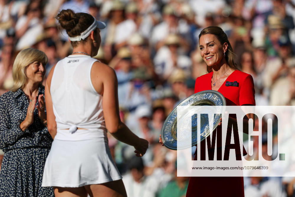 Catherine Princess of Wales presents Linda Noskova with the Venus Rosewater Dish Wimbledon Tennis Championships, Day 13, The All England Lawn Tennis and Croquet Club, London, UK - 11 Jul 2026London The All England Lawn Tennis and United Kingdom