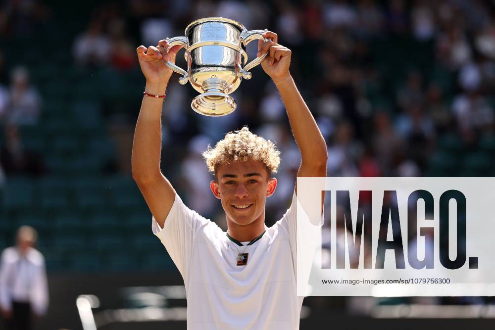 Jordan Lee celebrates victory in the Boys Singles Final Wimbledon Tennis Championships, Day 14, The All England Lawn Tennis and Croquet Club, London, UK - 12 Jul 2026London The All England Lawn Tennis and United Kingdom