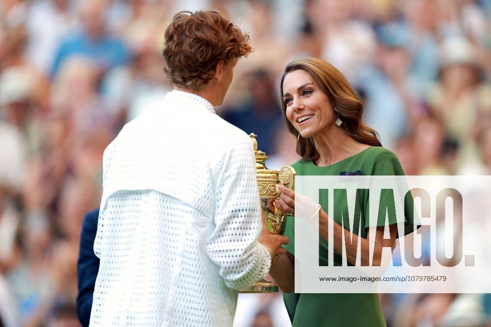 Catherine Princess of Wales presents the winners trophy to Jannik Sinner Wimbledon Tennis Championships, Day 14, The All England Lawn Tennis and Croquet Club, London, UK - 12 Jul 2026London The All England Lawn Tennis and United Kingdom