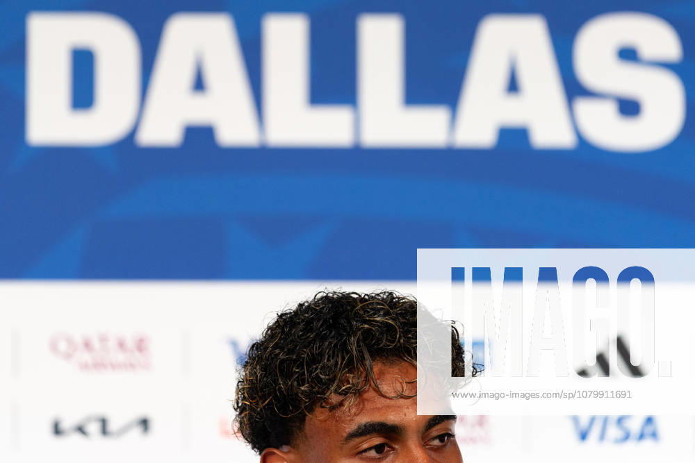 Spain forward LAMINE YAMAL speaks during a press conference, PK, Pressekonferenz prior to a 2026 FIFA World Cup, WM, Weltmeisterschaft, Fussball semifinal match between France and Spain at Dallas Stadium in Arlington, Texas. Arlington USA - ZUMAh193 20260713_zsp_h193_020