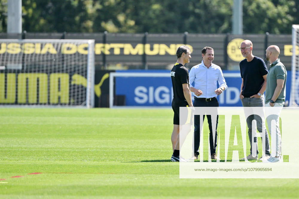 Trainer Niko Kovac (Borussia Dortmund), Lars Ricken (Geschäftsführer Borussia Dortmund), Carsten Cramer (Geschäftsführer Borussia Dortmund), Ole Book (Sportdirektor Borussia Dortmund), v.li. 14.07.2026, Fussball 1. Bundesliga, Saison 2026 2027, Training Borussia Dortmund Dortmund Trainingsgelände Nordrhein Westfalen Deutschland