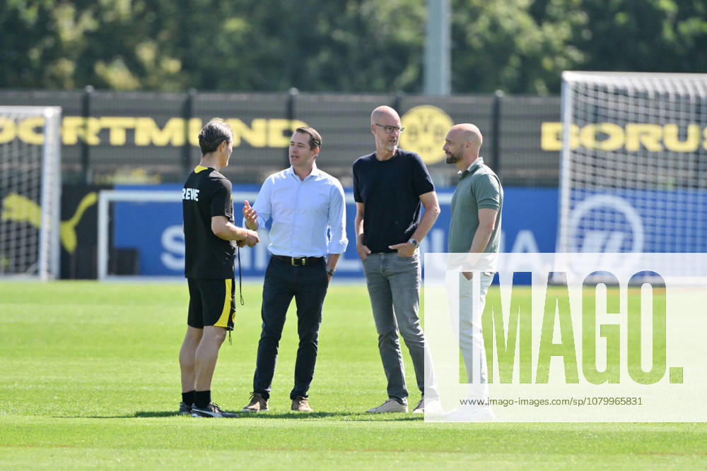 Trainer Niko Kovac (Borussia Dortmund), Lars Ricken (Geschäftsführer Borussia Dortmund), Carsten Cramer (Geschäftsführer Borussia Dortmund), Ole Book (Sportdirektor Borussia Dortmund), v.li. 14.07.2026, Fussball 1. Bundesliga, Saison 2026 2027, Training Borussia Dortmund Dortmund Trainingsgelände Nordrhein Westfalen Deutschland