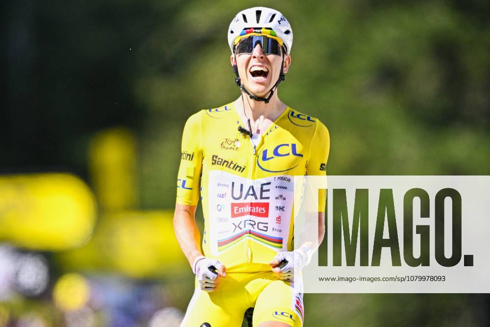 KW29 Tour de France 2026 Stage 10 LE LIORAN, FRANCE - JULY 14 : Pogacar Tadej (SLO) of UAE Team Emirates XRG celebrating his victory during stage 10 of the 113rd edition of Tour de France an UCI World Tour 2.UWT cycling road race stage for Men Elite of 167 km with start in Aurillac and finish in Le Lioran on July 14, 2026 in Le Lioran, France, 14 07 2026 Le Lioran France
