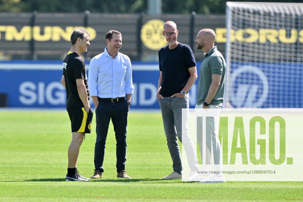 Trainer Niko Kovac (Borussia Dortmund), Lars Ricken (Geschäftsführer Borussia Dortmund), Carsten Cramer (Geschäftsführer Borussia Dortmund), Ole Book (Sportdirektor Borussia Dortmund), v.li. 14.07.2026, Fussball 1. Bundesliga, Saison 2026 2027, Training Borussia Dortmund Dortmund Trainingsgelände Nordrhein Westfalen Deutschland