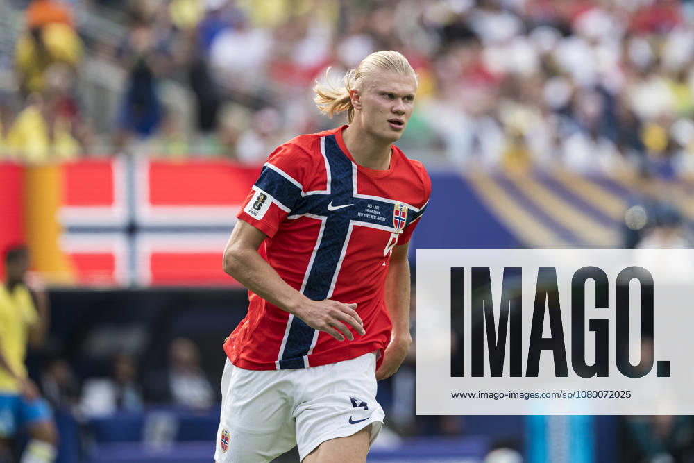 Brazil v Norway: Round of 16 - FIFA World Cup, WM, Weltmeisterschaft, Fussball 2026 New Jersey, United States - 5 July: Erling Haaland of Norway looks on during the FIFA World Cup 2026 Round Of 16 match between Brazil and Norway at New York New Jersey Stadium on July 5, 2026 in East Rutherford, United States East Rutherford New York New Jersey Stadium New Jersey United States