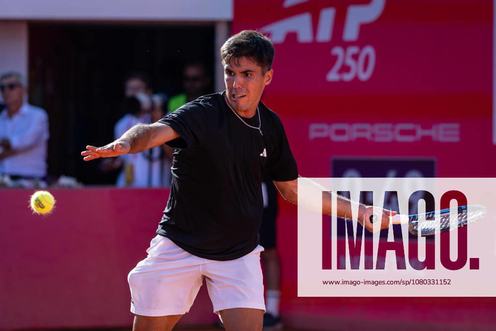 Tiago Torres of Portugal seen in action during the tennis match between Tiago Torres of Portugal and Alejandro Tabilo of Chile ( not in view) during the Millennium Estoril Open 2026 at Clube de Tenis do Estoril. Alexander Blocky won 3-6, 6-4, 7-6 Cascais Portugal - ZUMAs197 20260722_aaa_s197_372