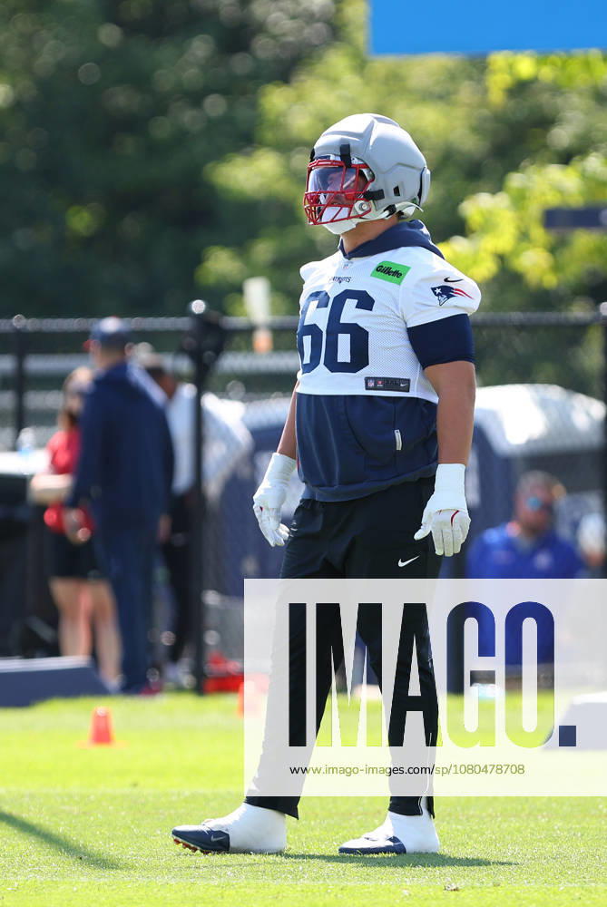 Foxborough, MA, USA; New England Patriots offensive tackle Will Campbell (66) participates in drills during Patriots training camp at Gillette Stadium. CSM NFL, American Football Herren, USA 2026: Patriots Training Camp JUL 26 - ZUMAc04_ 20260726_zma_c04_165