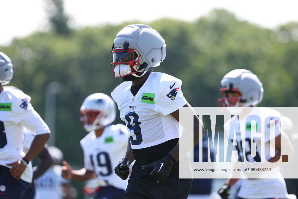 Foxborough, MA, USA; New England Patriots wide receiver Kayshon Boutte (9) warms up during Patriots training camp at Gillette Stadium. CSM NFL, American Football Herren, USA 2026: Patriots Training Camp JUL 26 - ZUMAc04_ 20260726_zma_c04_184