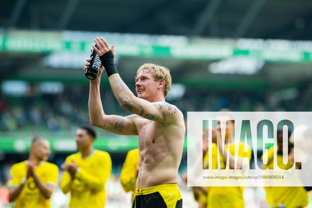Fußball, 2025 2026, 1. Bundesliga, 34. Spieltag, SV Werder Bremen - Borussia Dortmund: Julian Brandt (Dortmund) DFL REGULATIONS PROHIBIT ANY USE OF PHOTOGRAPHS AS IMAGE SEQUENCES AND OR QUASI-VIDEO. Bremen Bremen Deutschland Weserstadion