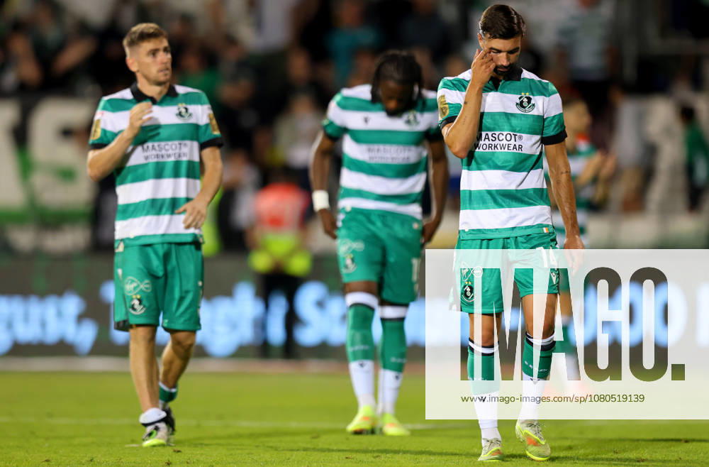 UEFA Champions League Second Qualifying Round Second Leg, Tallaght Stadium, Dublin 28 7 2026 Shamrock Rovers vs Ararat Armenia Shamrock Rovers Daniel Mandroiu dejected after the match Daniel Mandroiu dejected after the match 28 7 2026