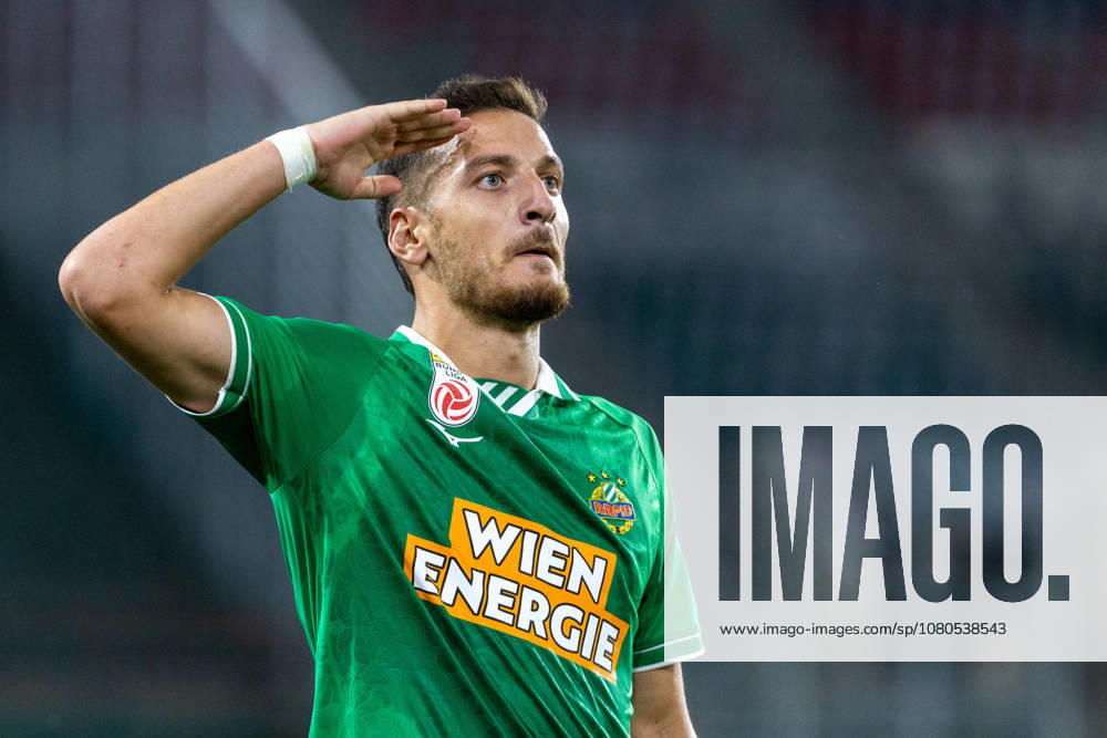 SOCCER - UEFA ECL, Rapid vs Coloma VIENNA,AUSTRIA,29.JUL.26 - SOCCER - UEFA Conference League, qualification, SK Rapid Wien vs FC Santa Coloma. Image shows the rejoicing of Ercan Kara (Rapid). GEPAxpictures xPhilippxBrem