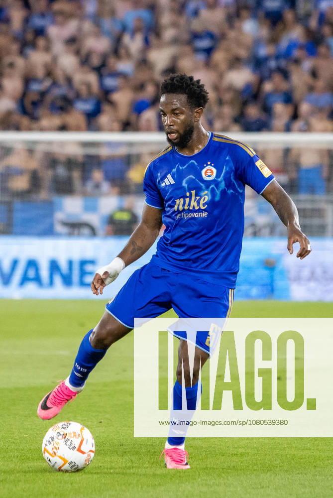 Sandro Cruz of SK Slovan Bratislava seen during UEFA Champions league second qualifying round game between teams of SK Slovan Bratislava and Iberia 1999 Tbilisi (Dominika Kortvelyesiova Ball Raw Images) Bratislava Tehelne Pole stadium Slovakia