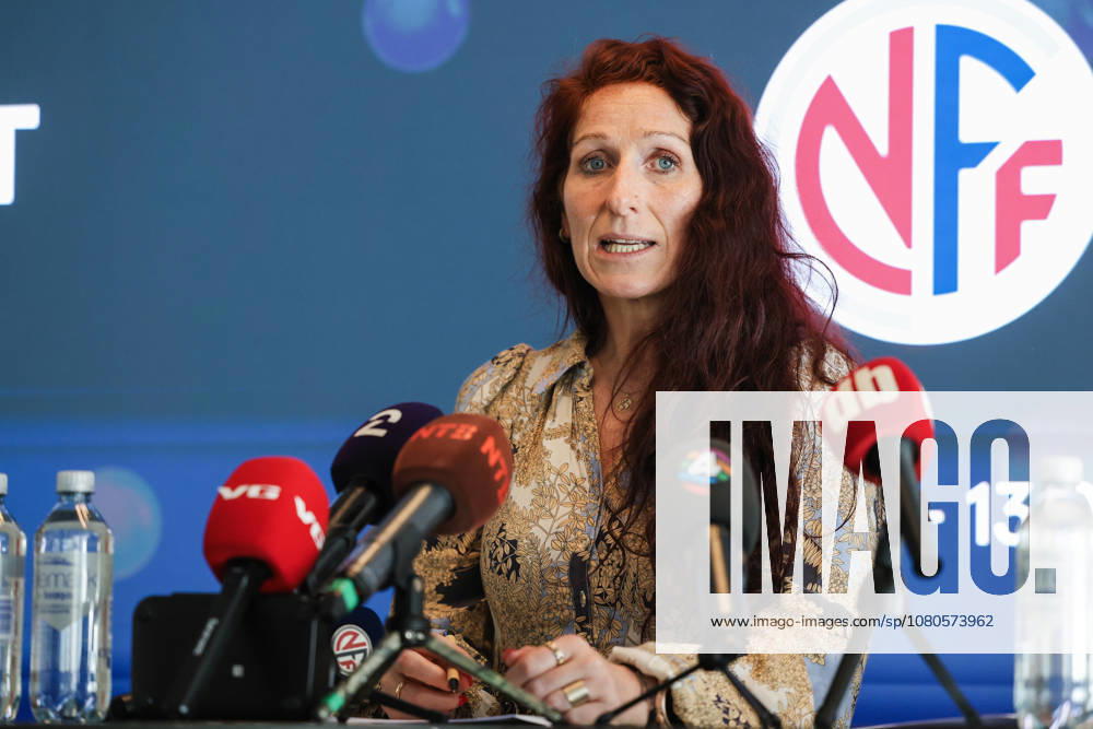 The Norwegian Football Association holds a press conference after the UEFA meeting in Oslo on July 31, 2026. Lise Klaveness, president of the Norwegian Football Association (NFF), attends a press conference at Ullevaal Stadium regarding FIFA’s private equity plan. Photo by Amanda Pedersen Giske, NTB, Oslo, Norway. . RESTRICTED USE FOR BETTING COMPANIES.